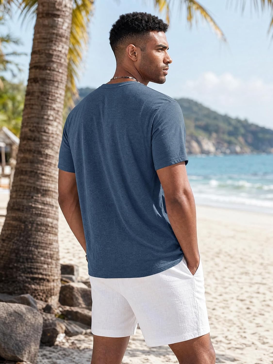 Runcati Mens Short Sleeve T-Shirts Casual Printed Graphic Tees Beach Tops