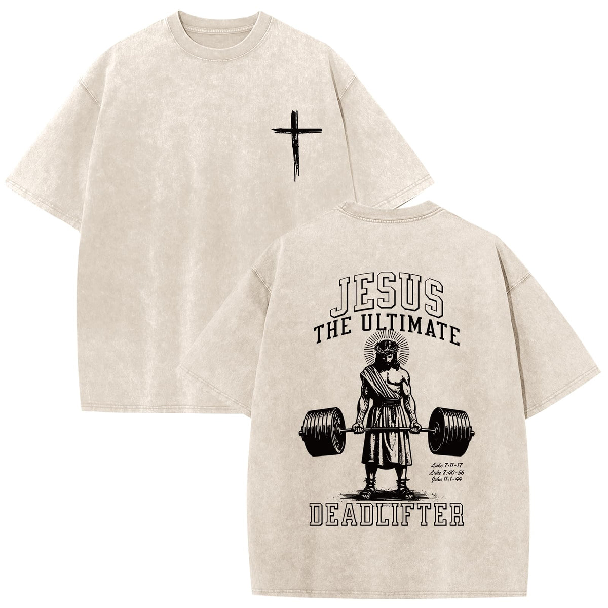 Mens Oversized Christian Shirts Jesus Faith Shirt Funny Gym Graphic Tees God Religious Bible Verse Acid Wash Tshirts