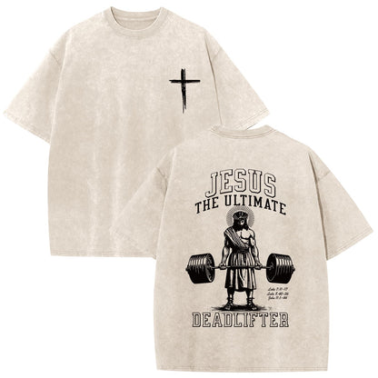Mens Oversized Christian Shirts Jesus Faith Shirt Funny Gym Graphic Tees God Religious Bible Verse Acid Wash Tshirts