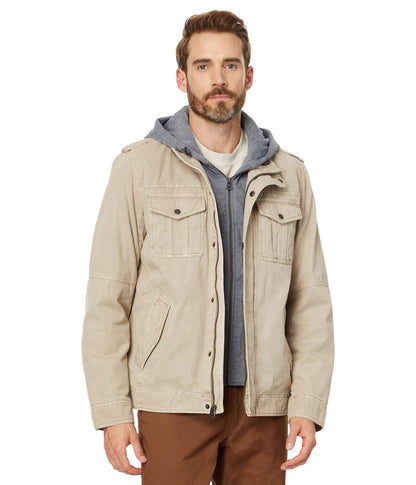 Levi's Men's Washed Cotton Hooded Military Jacket (Regular & Big & Tall Sizes)