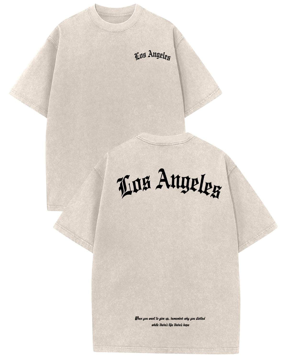 Aiyino Los Angeles Tee – Acid Wash Graphic Short Sleeve Casual Shirt