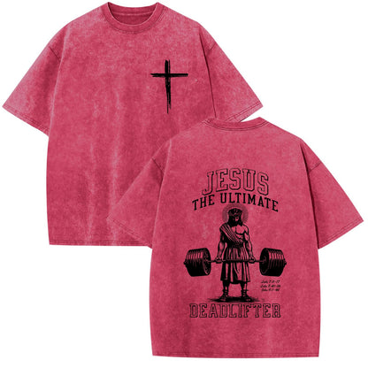 Mens Oversized Christian Shirts Jesus Faith Shirt Funny Gym Graphic Tees God Religious Bible Verse Acid Wash Tshirts
