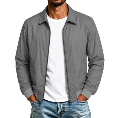 Mens Bomber Jacket Nylon Lightweight Full Zip Up Fall Jackets