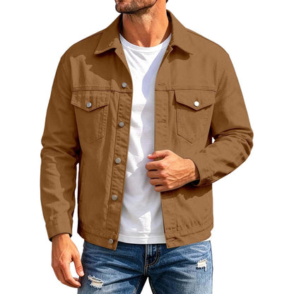 Mens Jacket Button Down Collared Lightweight Outdoor Sport Coat with Pocket