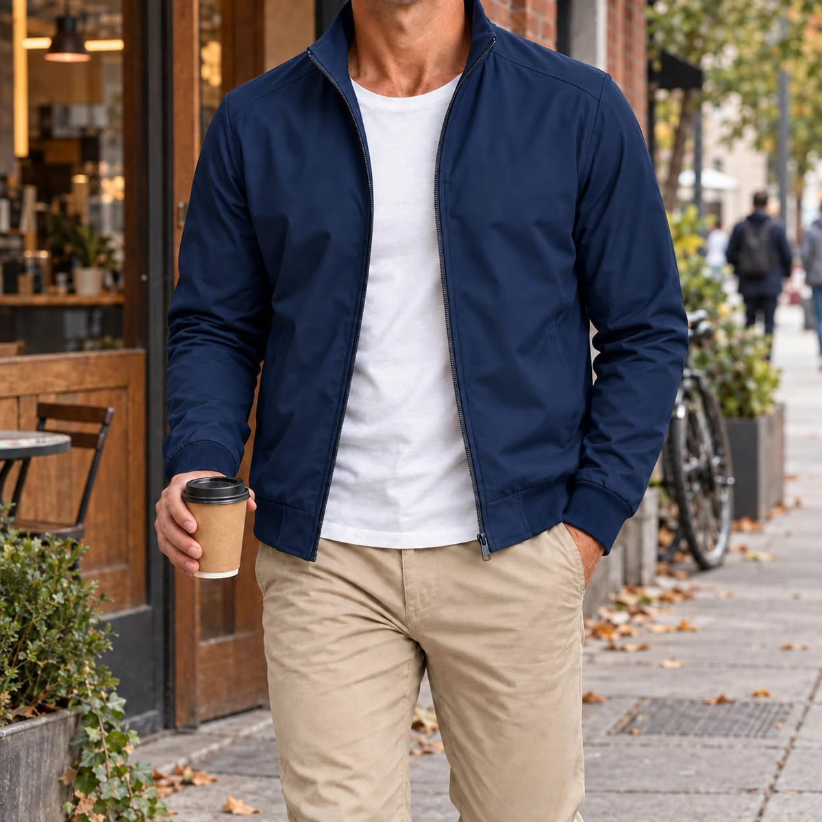 Windbreaker Jacket for Man Lightweight Casual Zip Up Fall Spring Outerwear