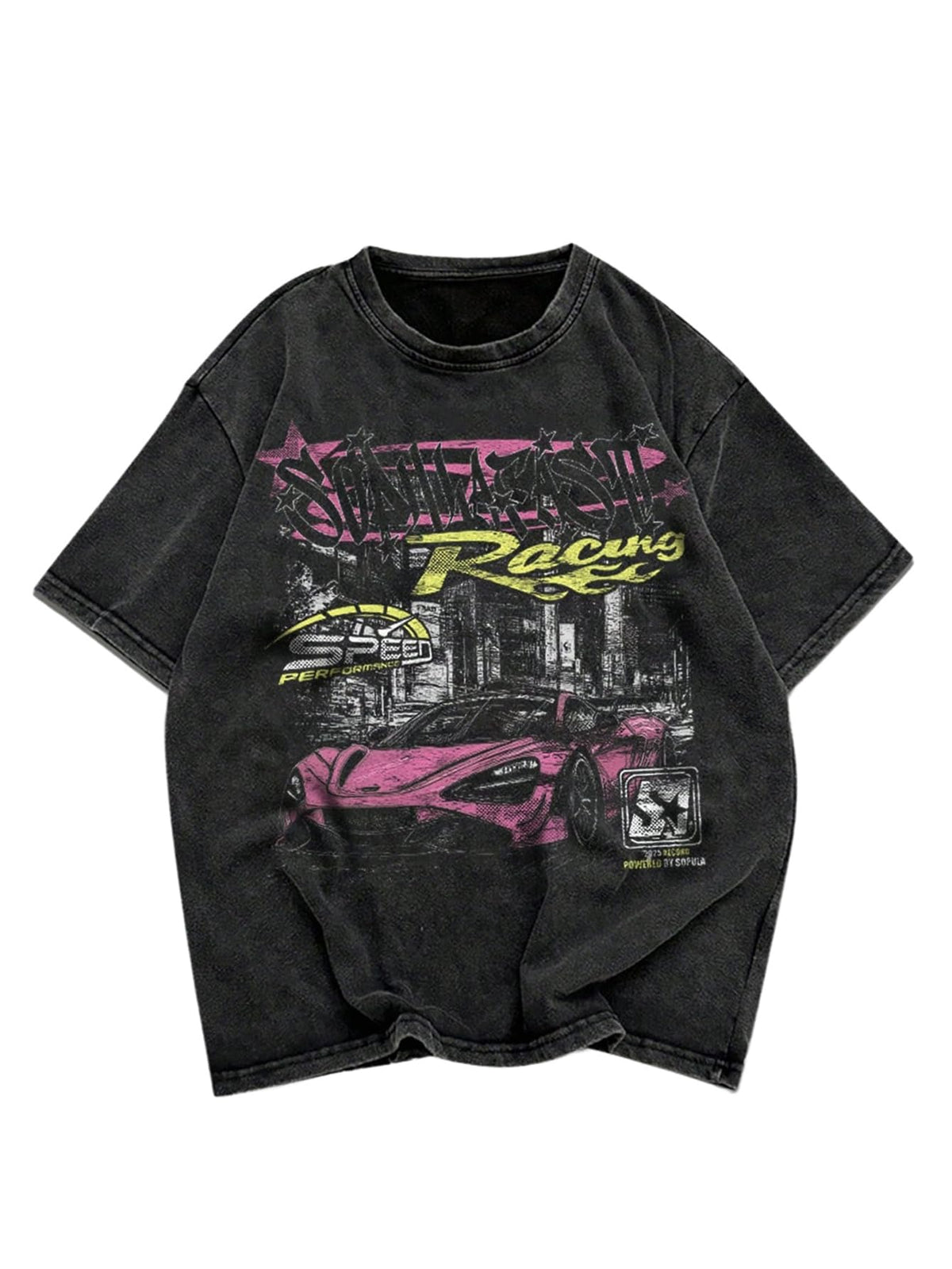 VIPWOLF Men's Graphic Vinatge Oversized Short Sleeve Tee Shirt