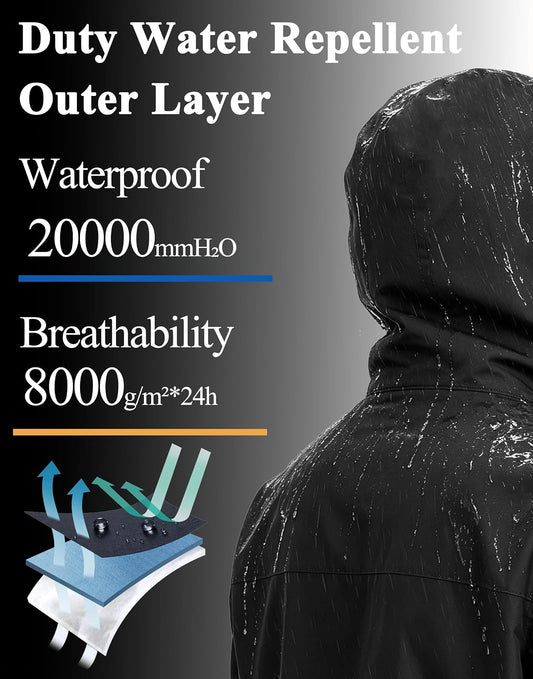 Waterproof Jackets for Men, Windproof Lightweight Rain Jacket Men for Running Hiking Cycling Travel