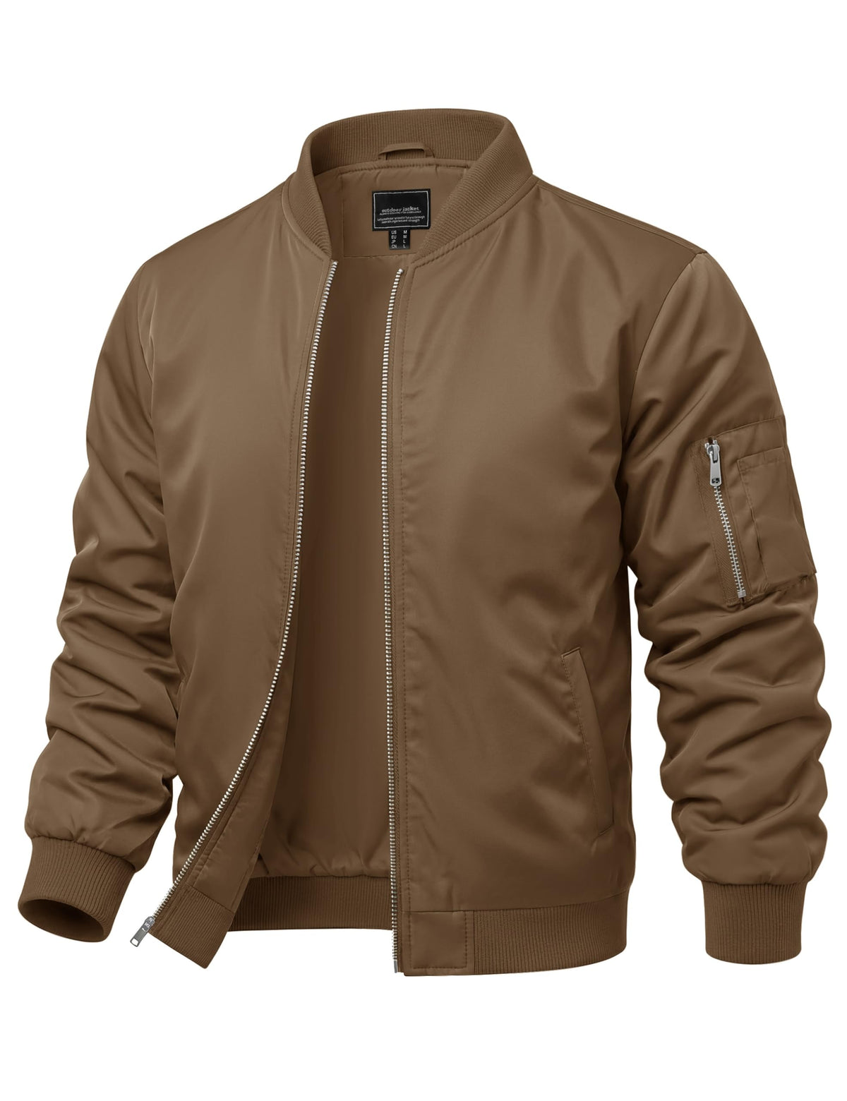 CRYSULLY Mens Lightweight Bomber Jacket Full Zip Spring Fall Casual Coat