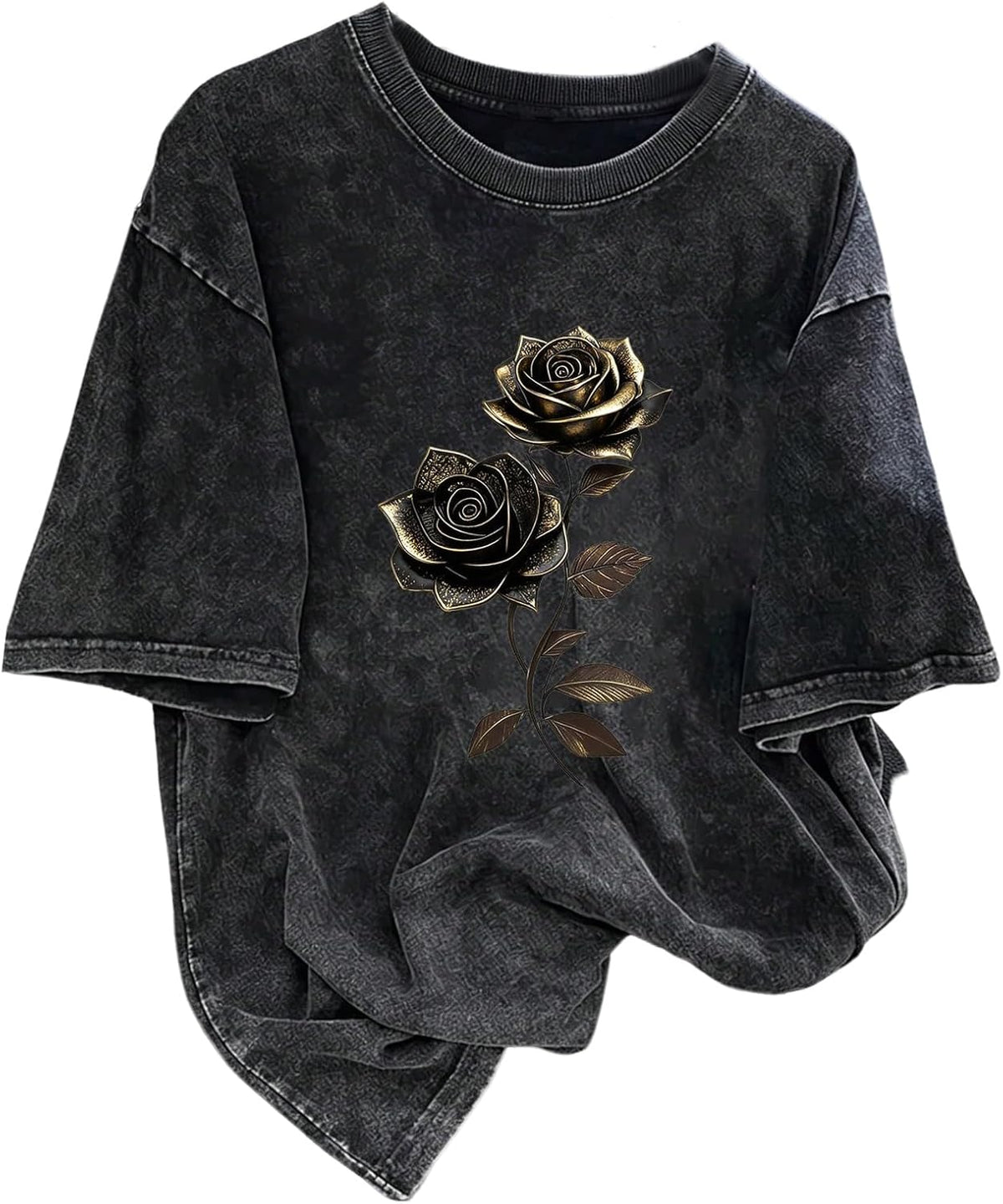 SHENHE Men's Vintage Washed T Shirt Graphic Unisex Tee Short Sleeve Top