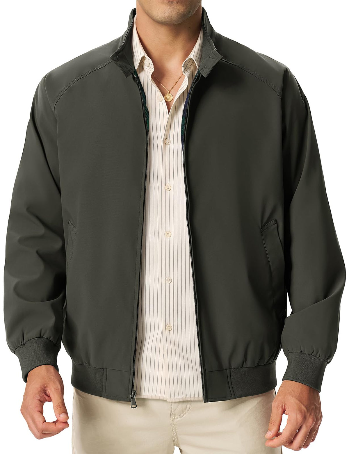 TBMPOY Men's Lightweight Jackets Casual Windbreaker Light Golf Fall