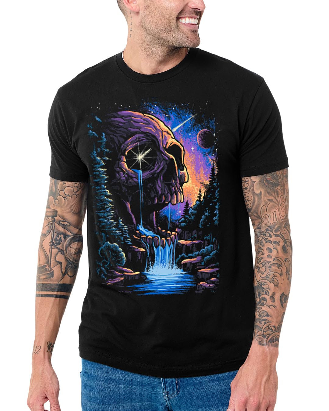 Graphic Tees for Men Cool Art Short Sleeve T-Shirts Soft Slim Fit S-4XL