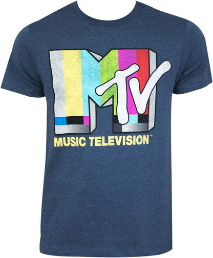 MTV Men’s Retro Logo T-Shirt - Officially Licensed Short Sleeve Graphic Tee, Adult Unisex Fit