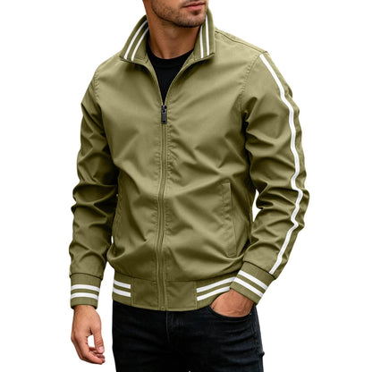 Men Bomber Jacket Windbreaker Lightweight Long Sleeve Zip Up Bomber Cardigan Waterproof Pocket Flight Coat Voyage