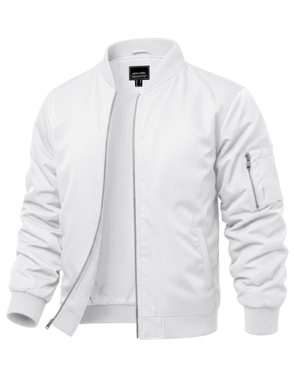 CRYSULLY Mens Lightweight Bomber Jacket Full Zip Spring Fall Casual Coat