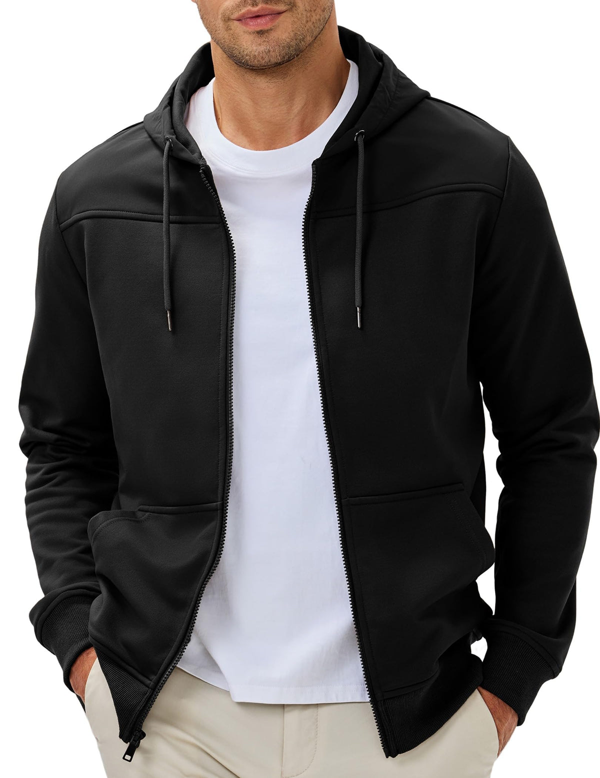 JMIERR Men's Colorblock Zip Hoodie Lightweight Jacket