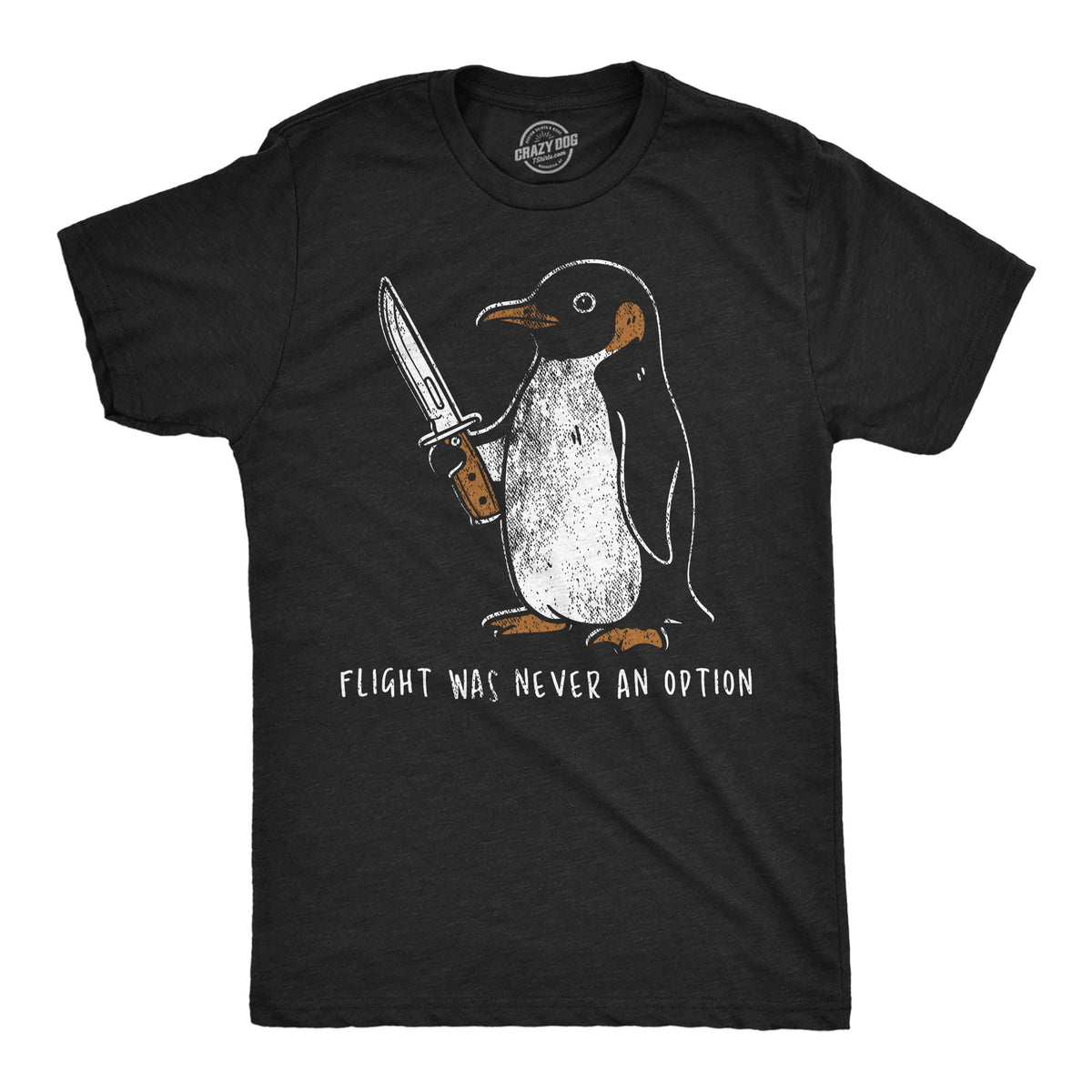 Mens Funny T Shirts FLT was Never an Option Penguin Tee