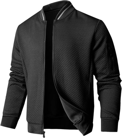 SAVKOOV Mens Loose Fit Lightweight Jacket Casual Stylish bomber Jacket
