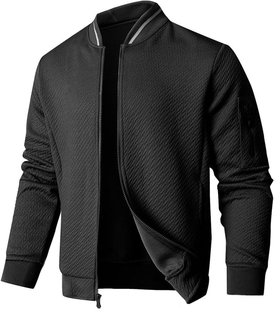 SAVKOOV Mens Loose Fit Lightweight Jacket Casual Stylish bomber Jacket