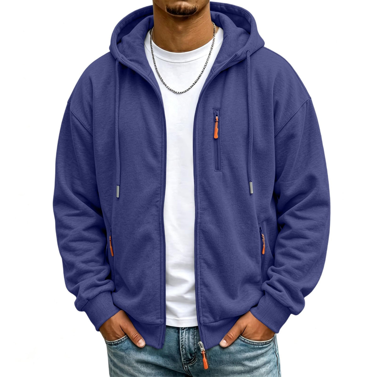 Mens Zip Up Hoodie Fall Essentials Jackets Light Weight Long Sleeve Hoodies