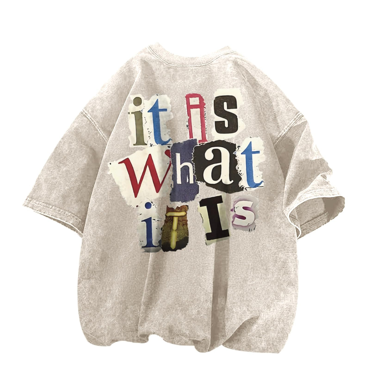 Men's Graphic Tees Funny Letter Print Vintage Oversize T Shirts Acid Wash Shirt Streetwear Rapper Casual Tee Top