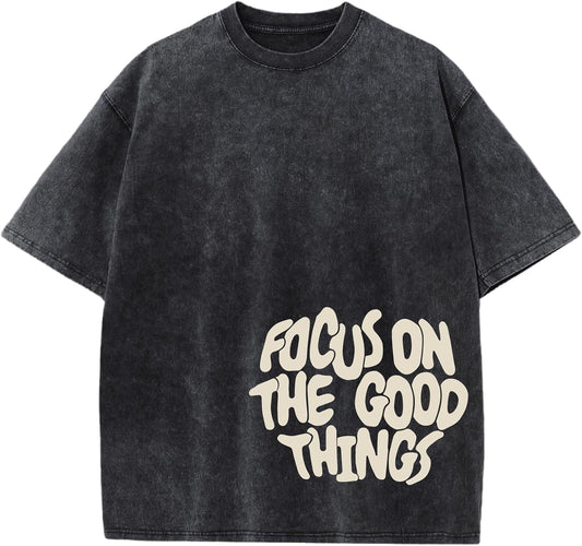 Mens Graphic Tees Vintage Acid Wash Shirts Inspirational Positive Streetwear Oversized T Shirts Short Sleeve Tops