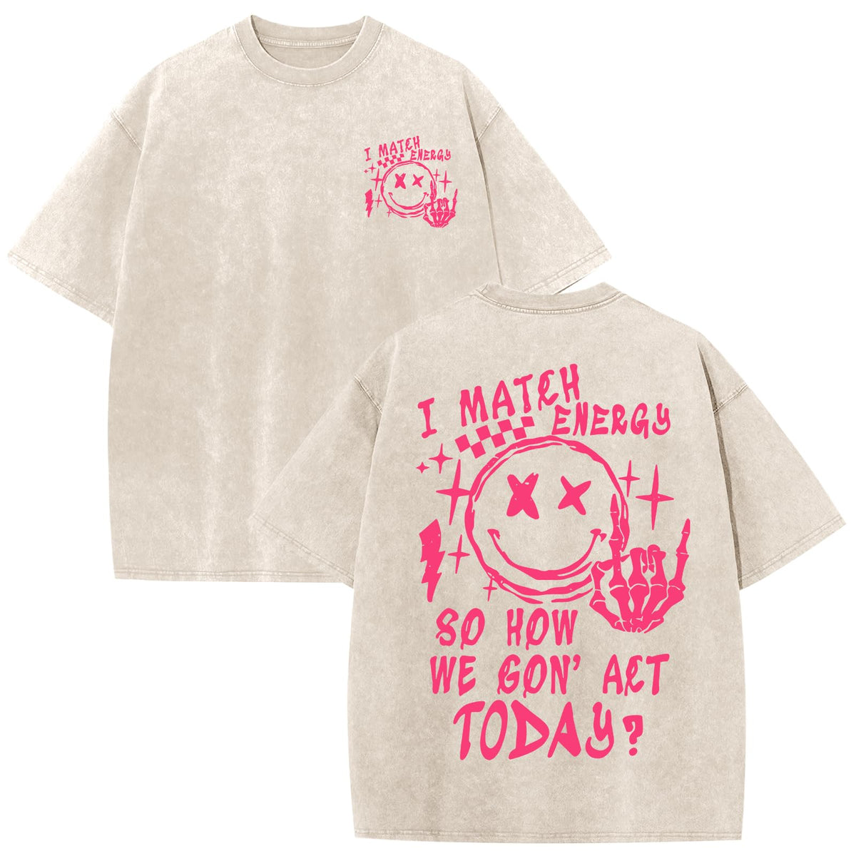 Graphic Tees Men Oversized Y2k Vintage Tshirts Funny Happy Face T Shirts Streetwear Acid Washed Baggy Gym Shirts