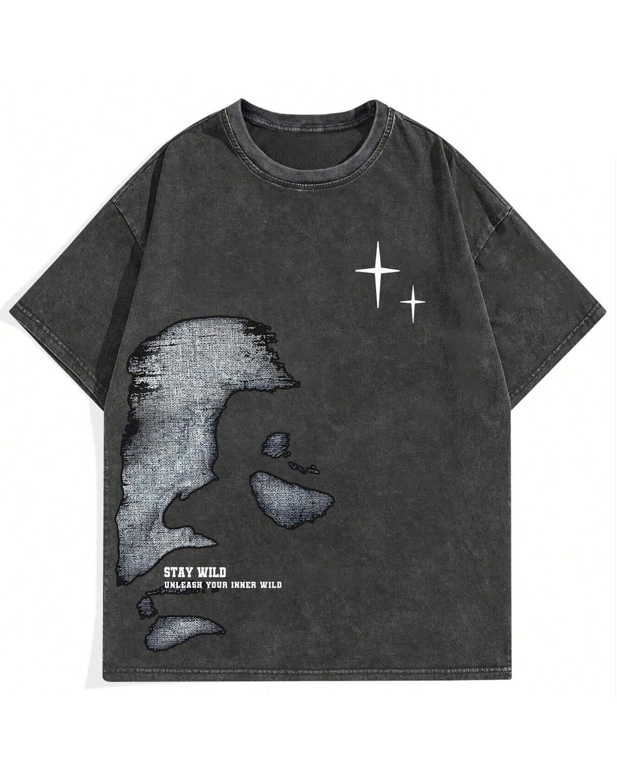 Graphic Tees Men Acid Wash Cotton T-Shirt Y2k Vintage Streetwear