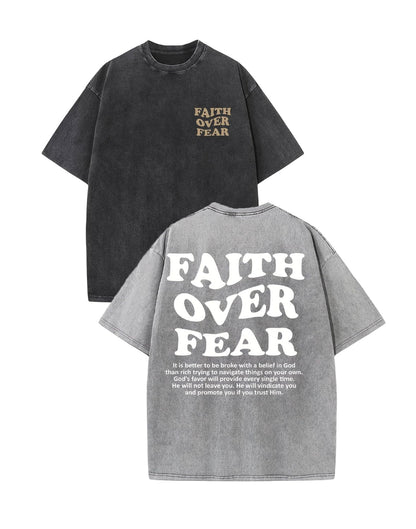 2 Packs Christian T Shirts for Men Oversized Tee Graphic Apparel Acid Washed Baggy Gym Top
