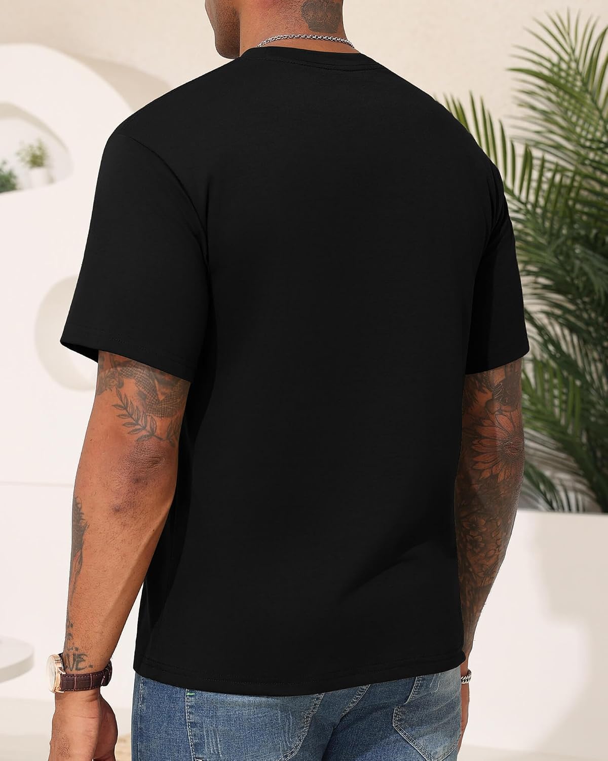 Aiyino Men's Los Angeles Tee – Minimalist 100% Cotton Casual Graphic Top