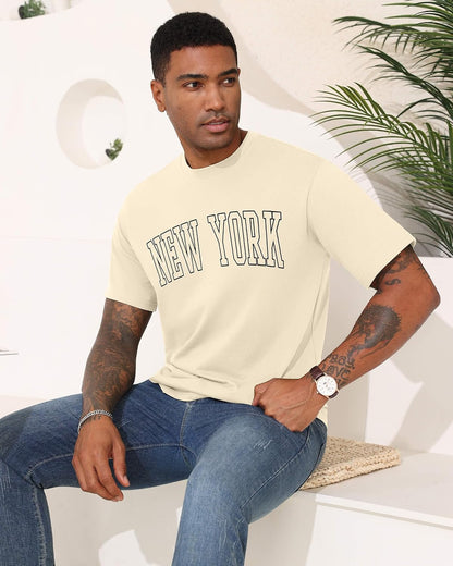 Aiyino Men's New York Tee – Varsity Graphic 100% Cotton Casual Top