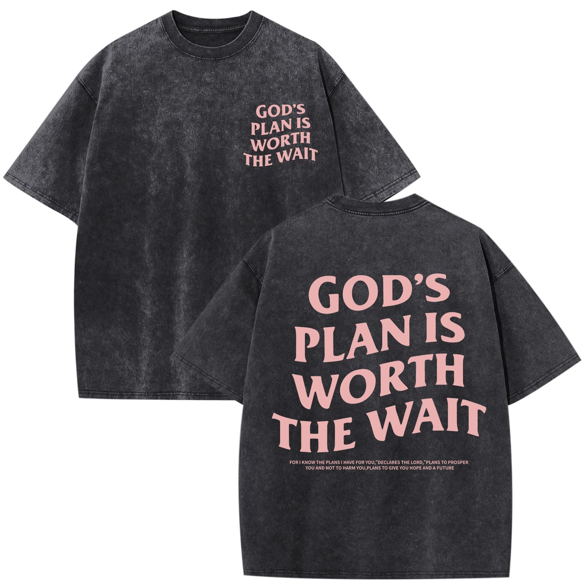 Wrenpies Christian Faith Shirts for Men Jesus God Bible Verse Inspirational Religious Graphic Tees Acid Wash Vintage Tshirt