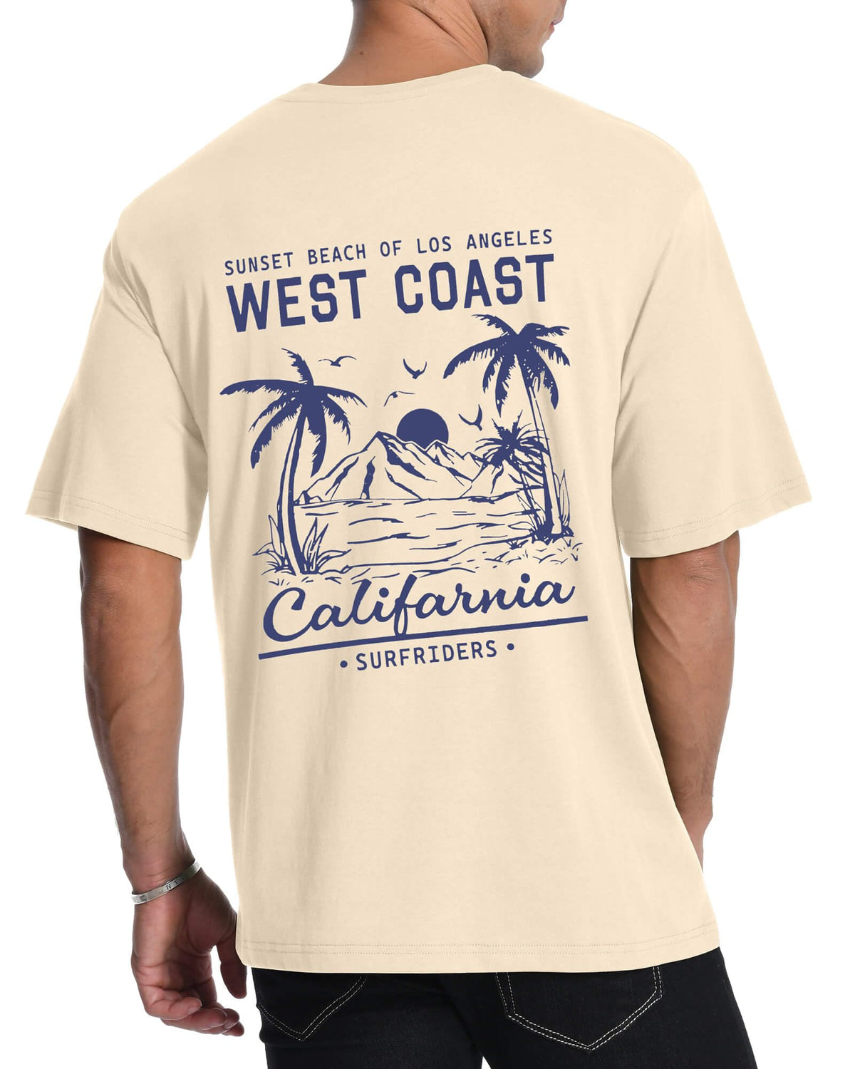 Aiyino Mens West Coast T-Shirt California Palm Tree Summer Graphic Tee