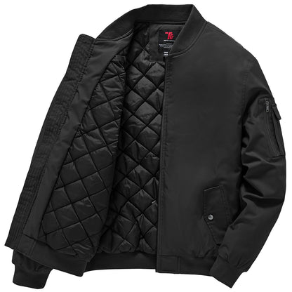Gopune Men's Bomber Jacket Fall Winter Warm Windbreaker Casual Padded Coats