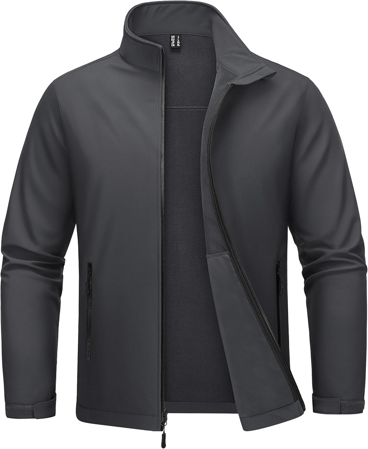 MAGCOMSEN Men's Fleece Lined Softshell Jacket Lightweight Waterproof Windbreaker Zip Up Winter Rain Coat Tactical Hiking