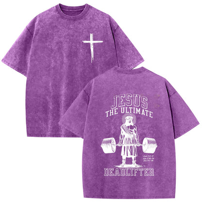 Mens Oversized Christian Shirts Jesus Faith Shirt Funny Gym Graphic Tees God Religious Bible Verse Acid Wash Tshirts