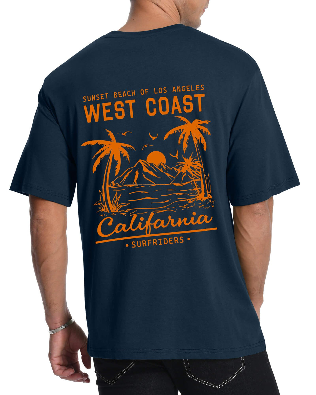 Aiyino Mens West Coast T-Shirt California Palm Tree Summer Graphic Tee