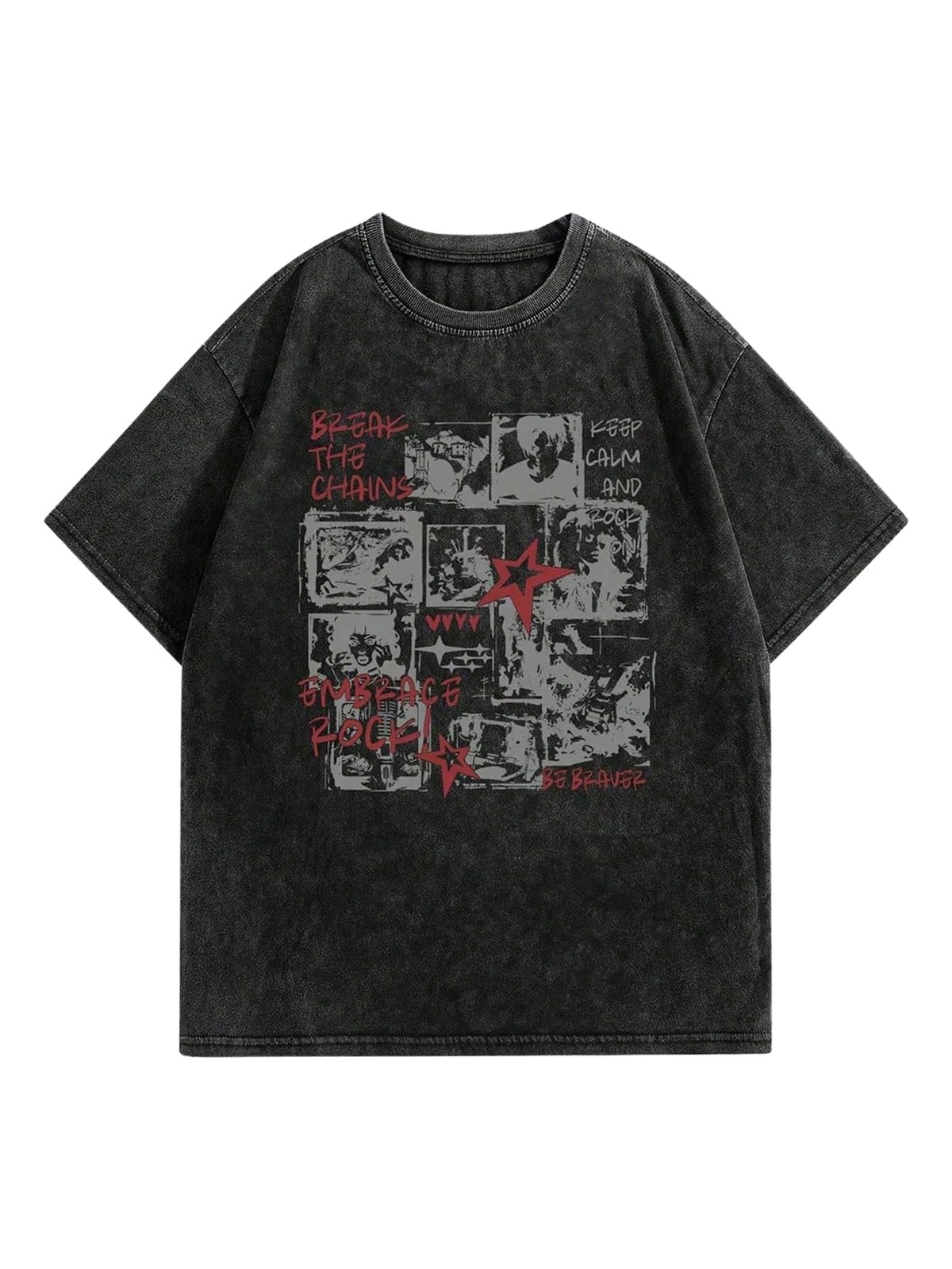VIPWOLF Men's Graphic Vinatge Oversized Short Sleeve Tee Shirt
