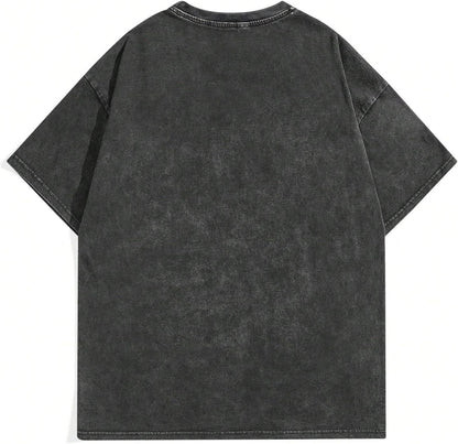 Graphic Tees Men Acid Washed Y2K Gothic Vintage Streetwear Cotton T-Shirt