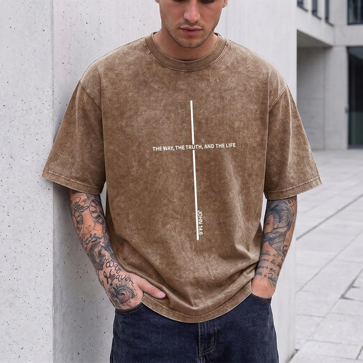 Wrenpies Christian Jesus Shirts for Men God Faith Religious Tshirt Cross Bible Verse Tops Acid Wash Oversized Graphic Tees