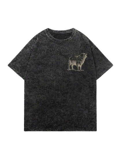 VIPWOLF Men's Graphic Vinatge Oversized Short Sleeve Tee Shirt