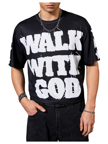 SOLY HUX Men's Graphic Tees Letter Print Short Sleeve Crewneck T Shirt