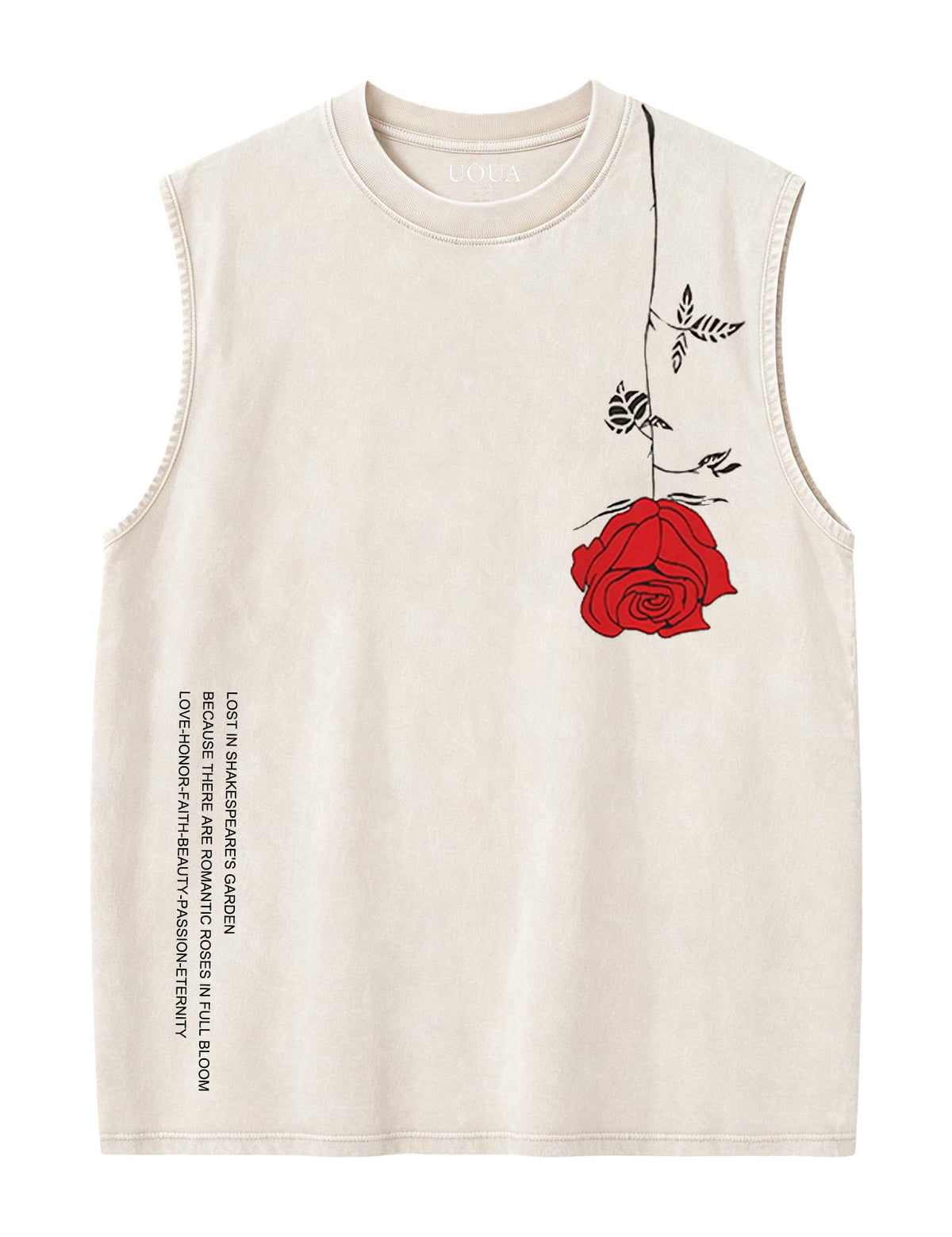 UOUA Men's Graphic Tank Tops Washed Sleeveless Tee Shirts