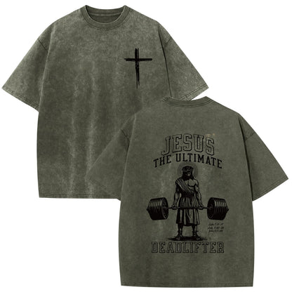 Mens Oversized Christian Shirts Jesus Faith Shirt Funny Gym Graphic Tees God Religious Bible Verse Acid Wash Tshirts