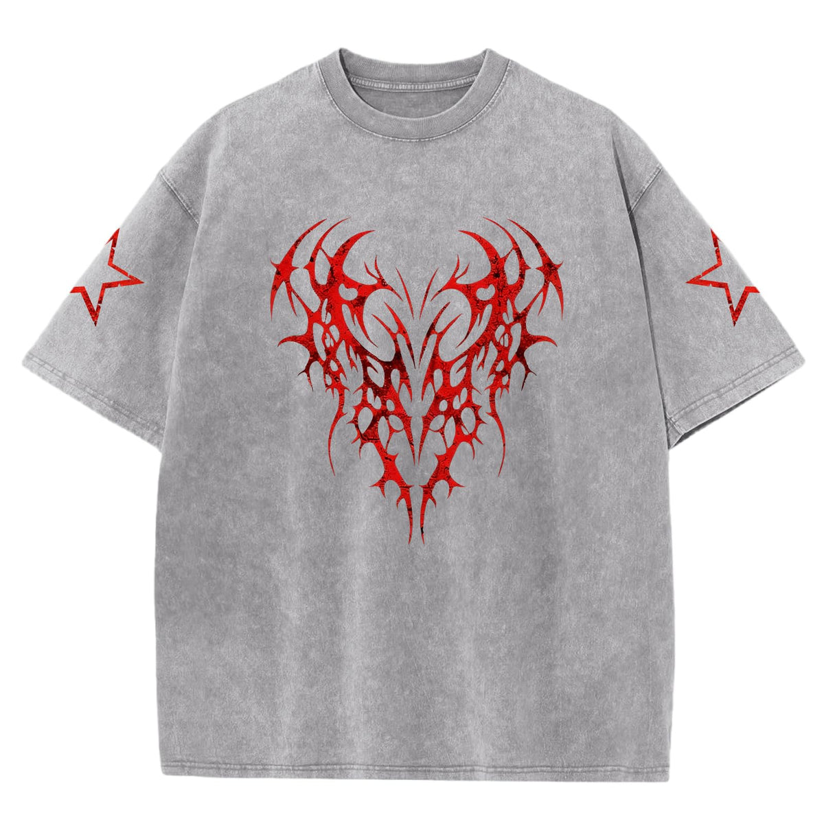 Men Graphic Tees Grunge Goth Punk Oversized Tshirts Emo Scene Gothic Shirts Y2k Streetwear Acid Wash T-Shirt