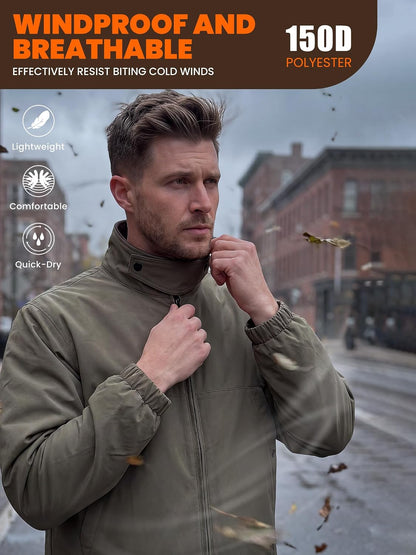 Men's Bomber Jacket, Corduroy Collar Windbreaker