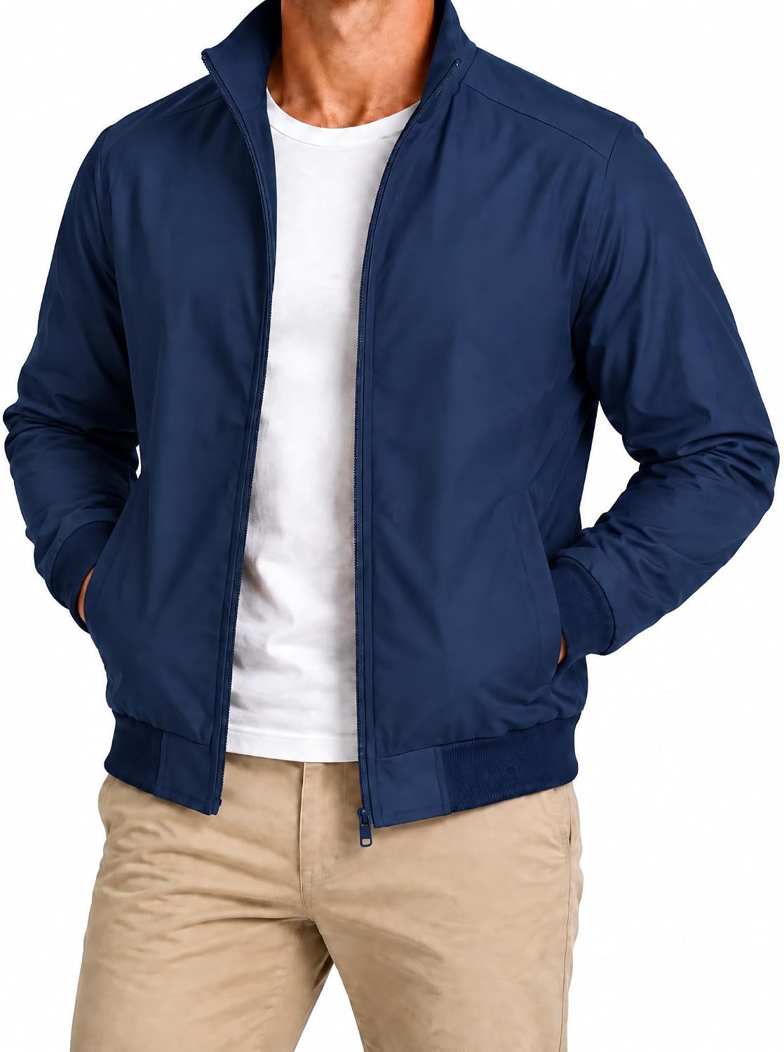 Windbreaker Jacket for Man Lightweight Casual Zip Up Fall Spring Outerwear
