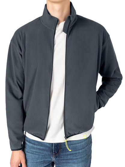 Men's Double-Sided Brushed Knit Zip Up Jacket