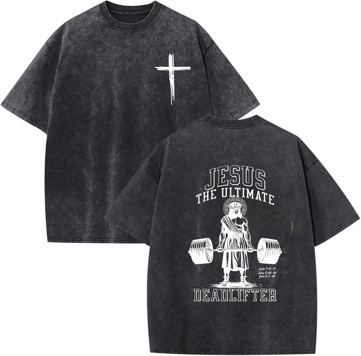 Mens Oversized Christian Shirts Jesus Faith Shirt Funny Gym Graphic Tees God Religious Bible Verse Acid Wash Tshirts