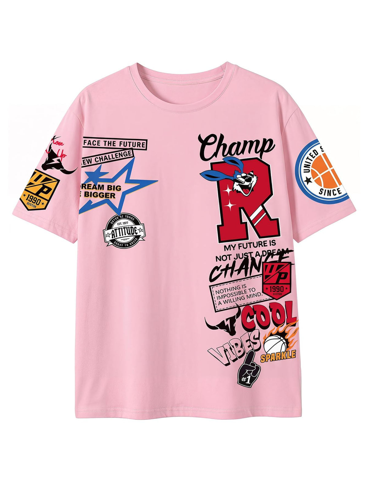 SweatyRocks Men's Graphic Short Sleeve Tee Shirts Casual Oversized Tees
