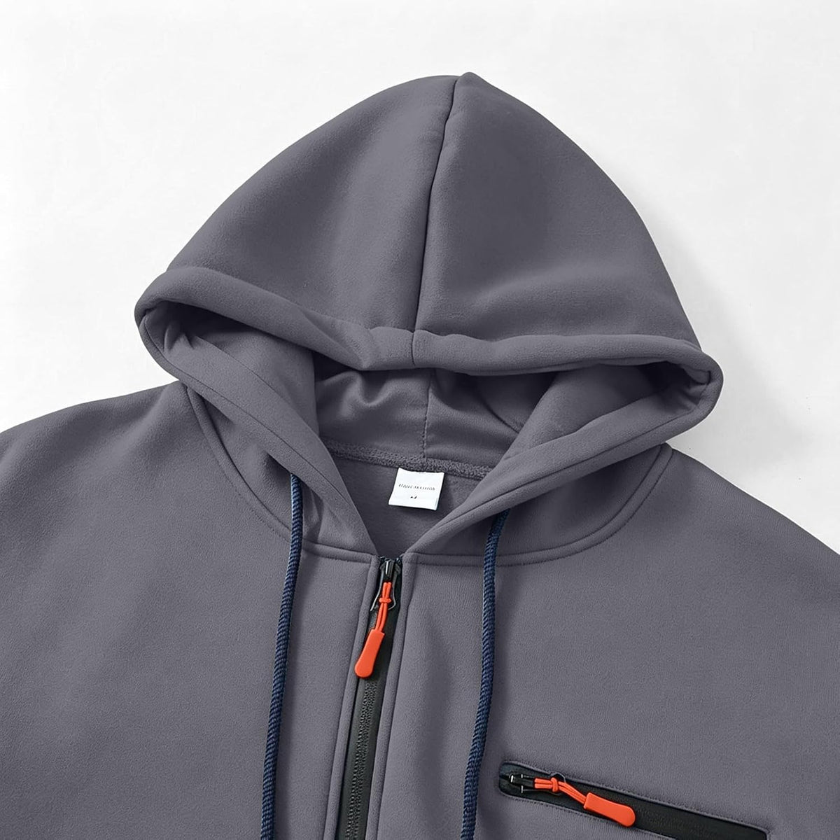 Zip Up Hoodie Men Fall Plain Hooded Sweatshirts Casual Jacket With Pockets